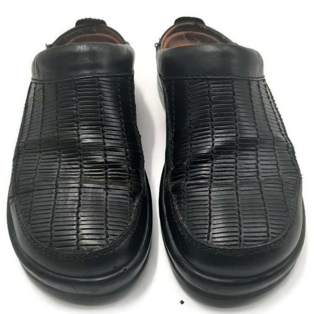 Birkenstock black Ashby Woven Leather Mules 36